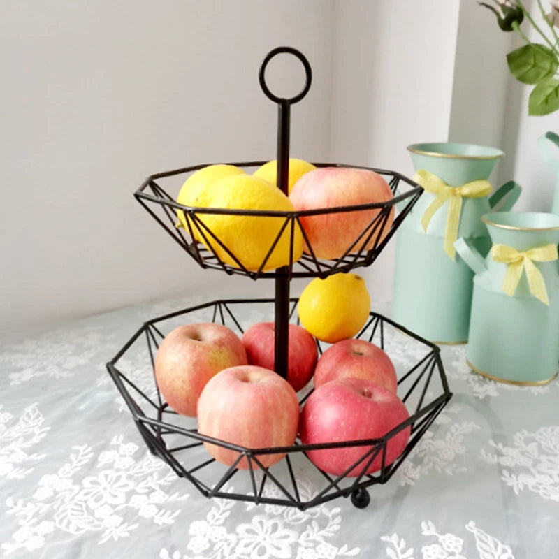 panier à fruits en fer multifonctionnel pour cuisine et bureau