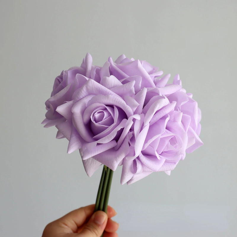 bouquet de roses artificielles à bords bouclés pour mariage et décoration