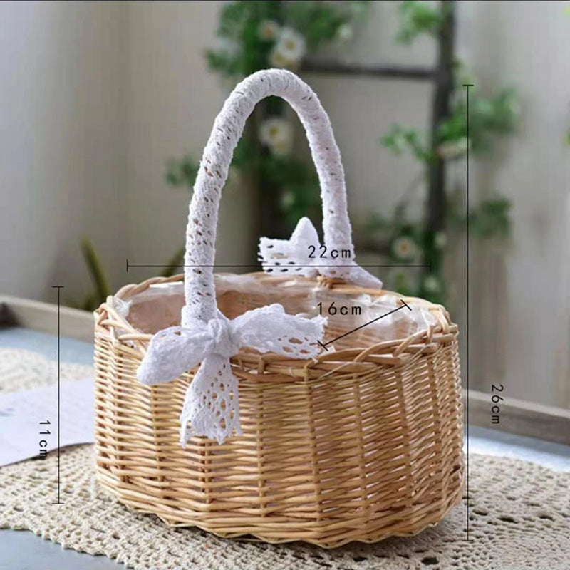 panier à fleurs mariage avec nœud papillon grande capacité polyvalent