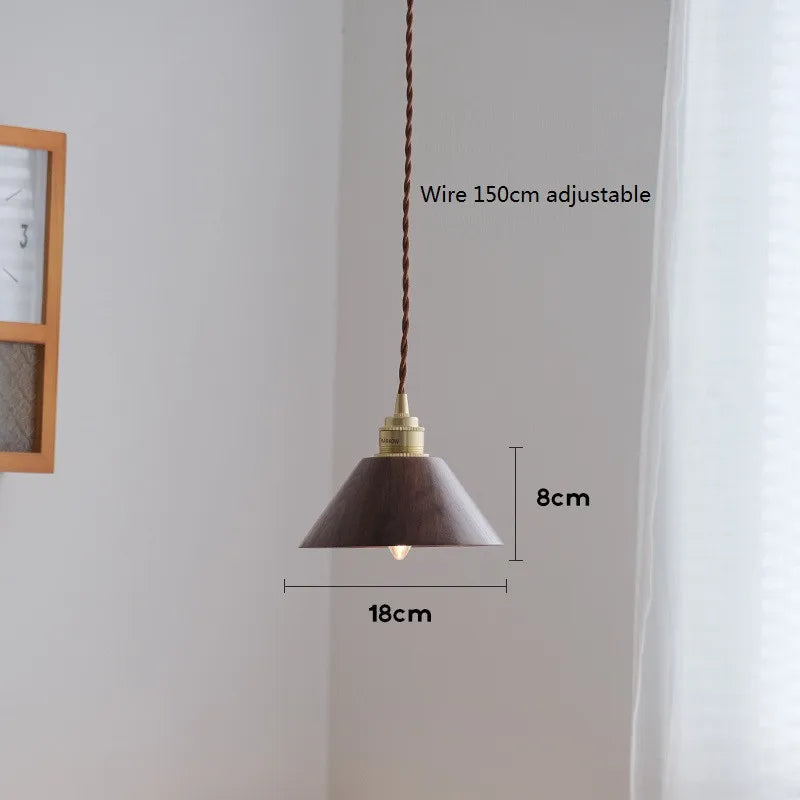 suspension led en bois moderne design nordique loft