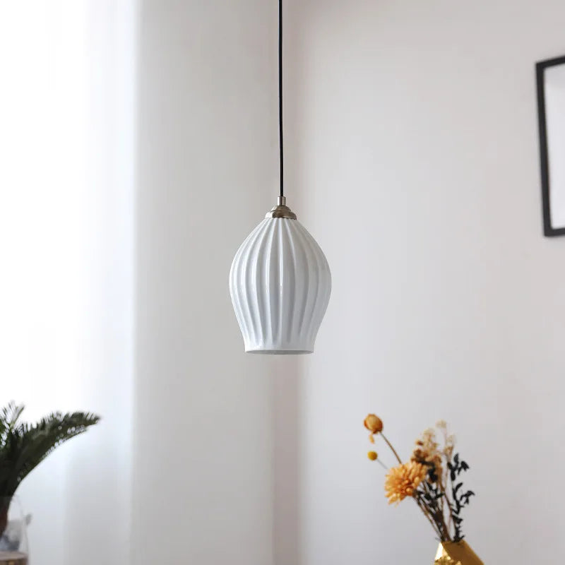 lampes suspendues en céramique nervurée style britannique moderne