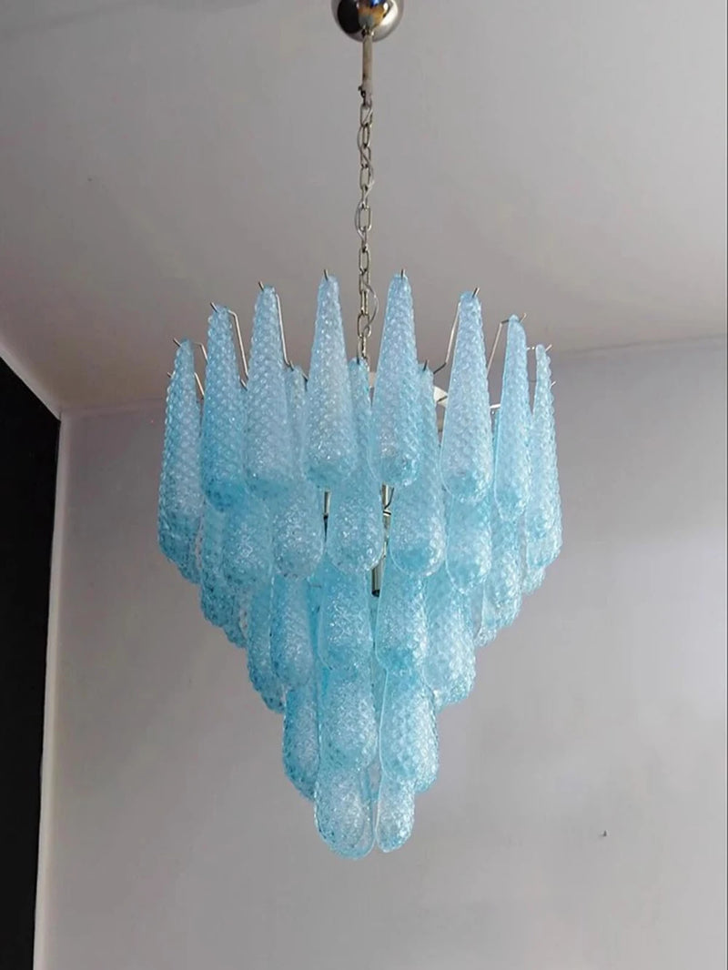 suspension en verre coloré avec feuille décorative pour intérieur chic