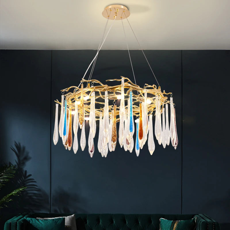 lustre moderne en cristal pour décoration intérieure élégante