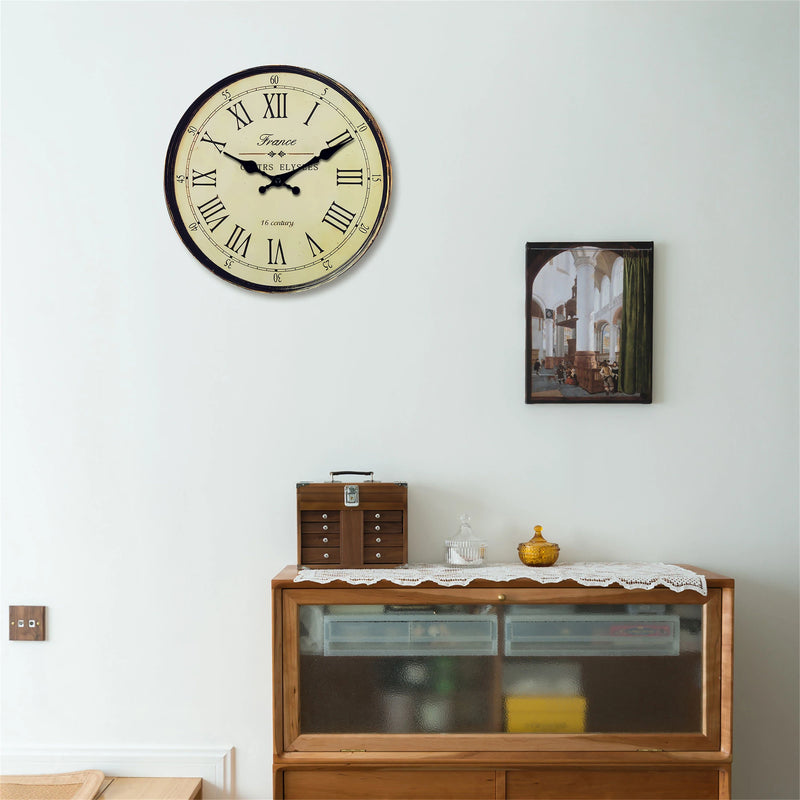 horloge murale en bois style 16e siècle décoration silencieuse cadeau idéal