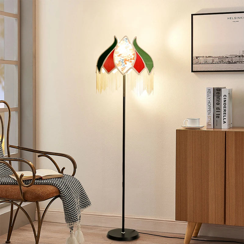 lampadaire led rétro en tissu pour une décoration élégante