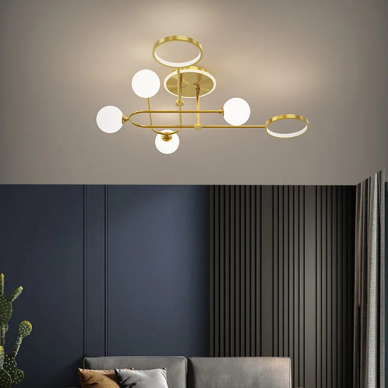 lustre led moderne en verre pour