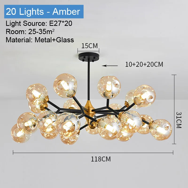 lustre industriel en verre pour intérieur élégant et moderne