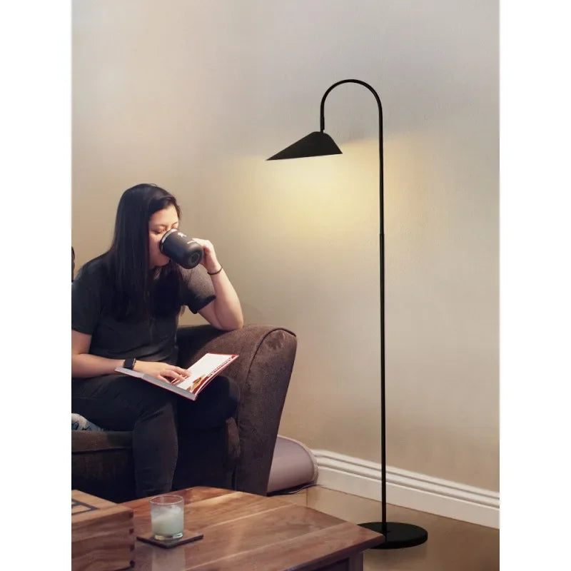 Nordic Minimalist Led Floor Lamp with Changeable Bulb for Living Dining Room Tables Stand Lighting Luminaires