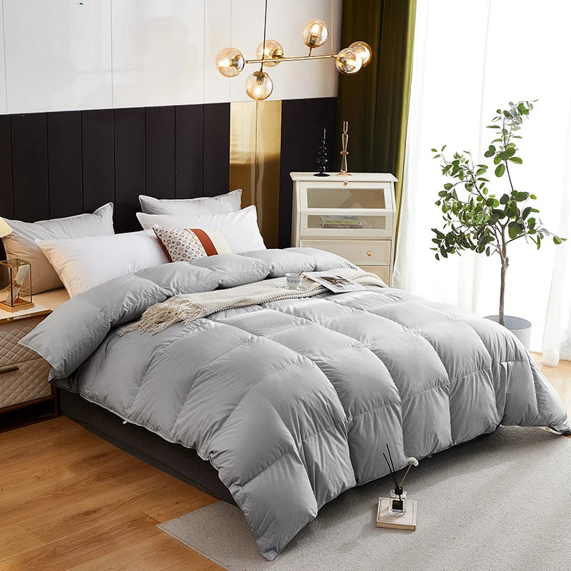 couette en duvet d'oie douce pour hiver et automne