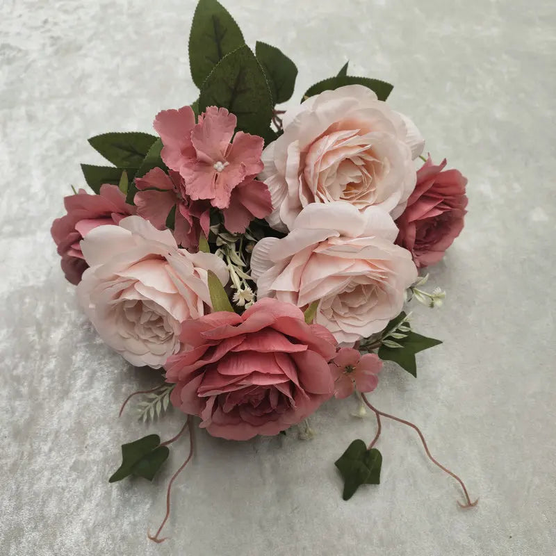 bouquet de roses en soie pour décoration de mariage et jardin