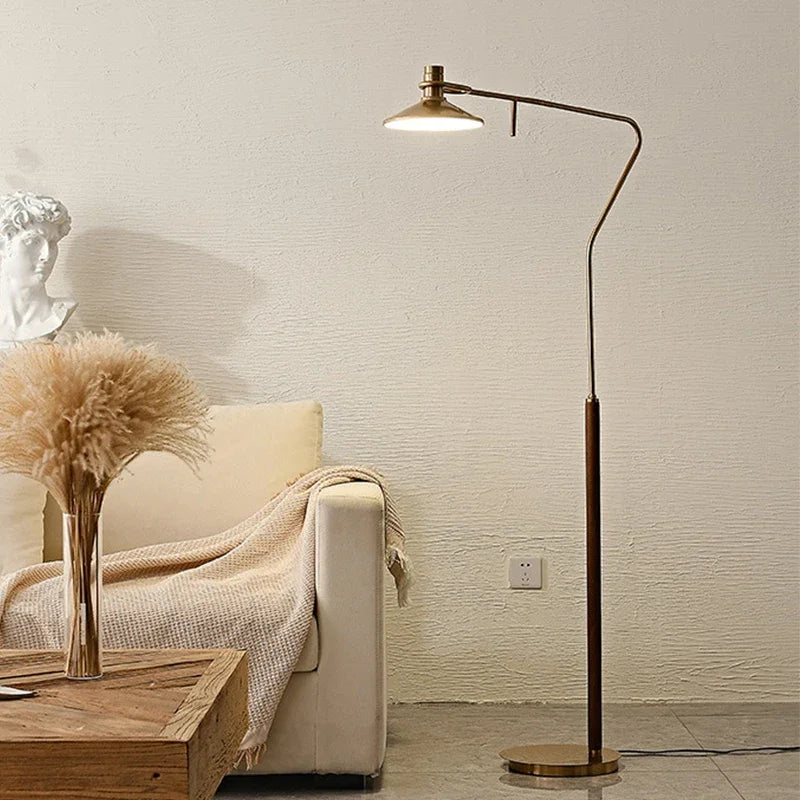 lampadaire moderne en bois massif pour décoration rétro à LED