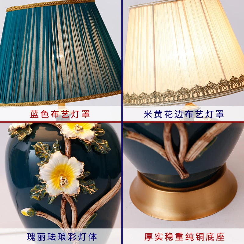 lampe à poser en céramique colorée pour décoration intérieure