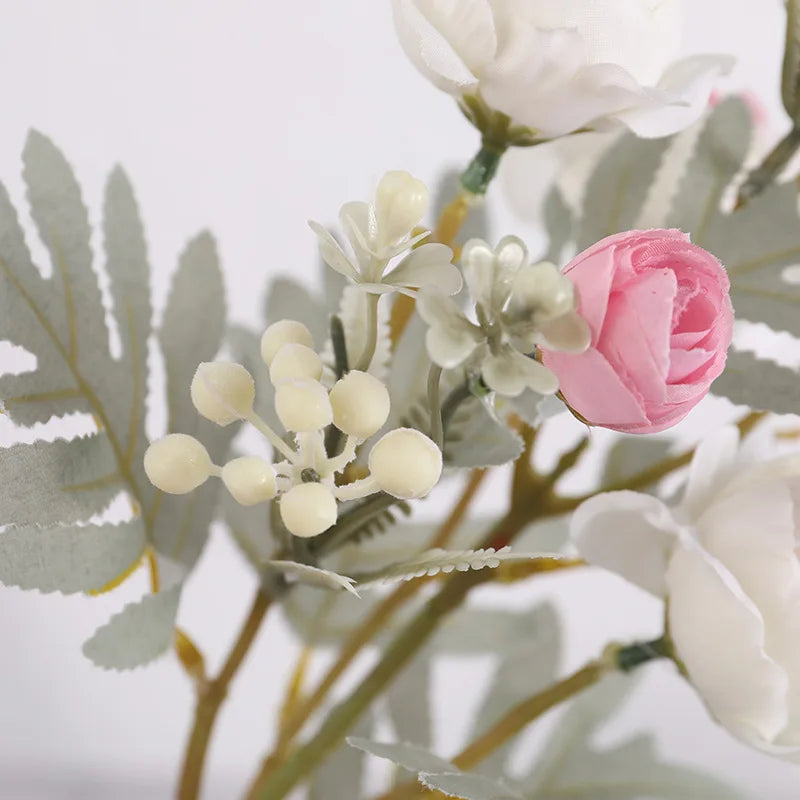 bouquet de roses artificielles en tissu pour déco mariage et maison