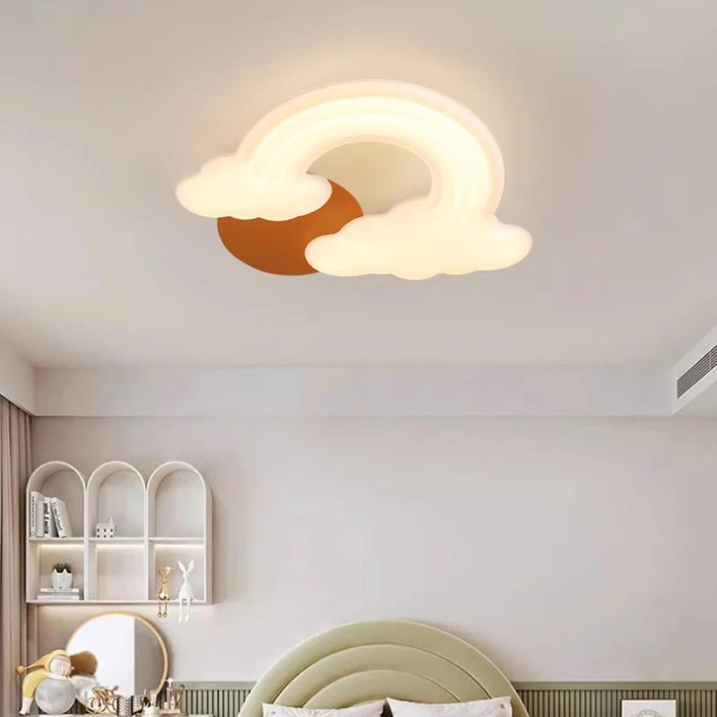 plafonnier romantique nuage arc-en-ciel pour enfant décoratif et moderne