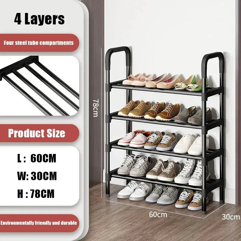 étagère à chaussures en métal à 5 niveaux gain de place tendance