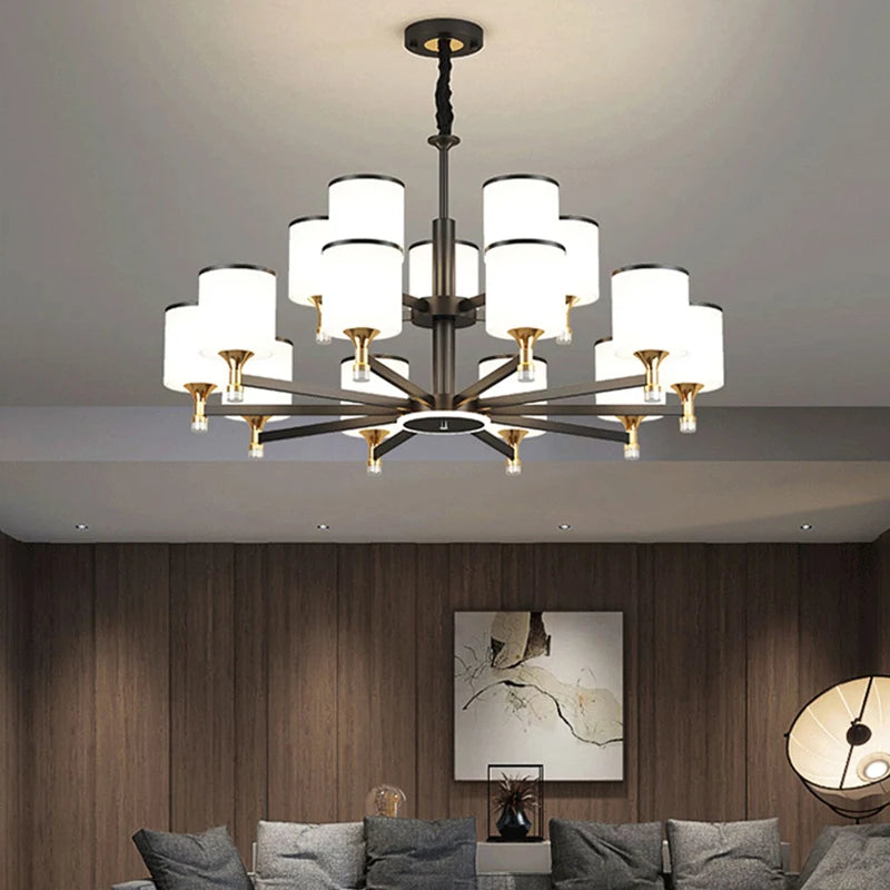 lustre nordique 15 têtes design moderne luxe pour intérieur lumineux