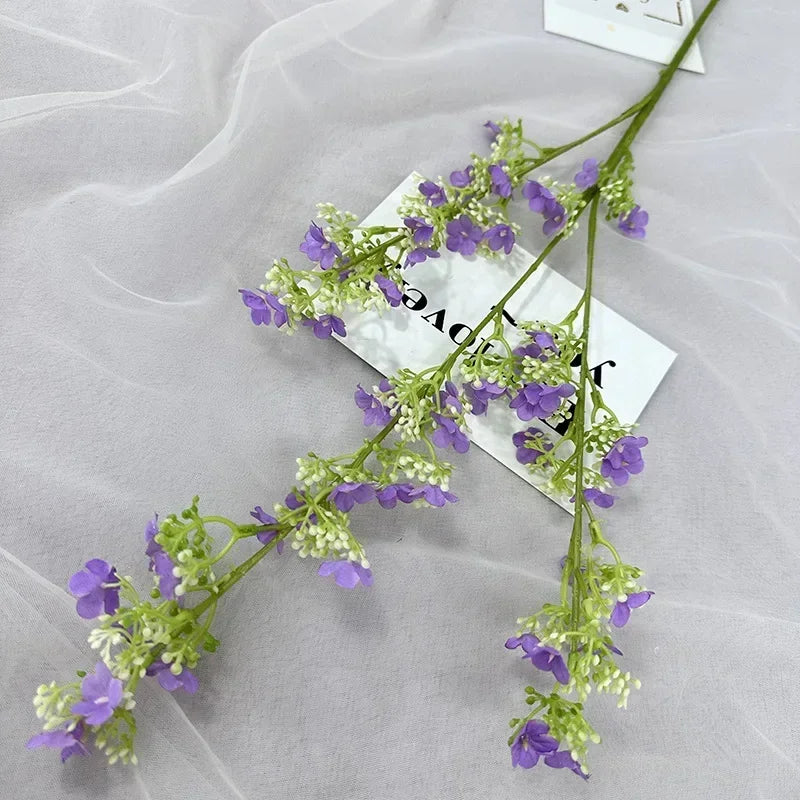 branches de gypsophile artificielles en soie pour décoration intérieure