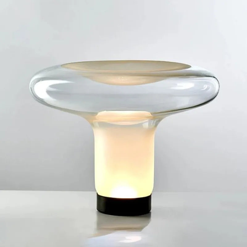 lampe à poser moderne en verre design champignon pour intérieur