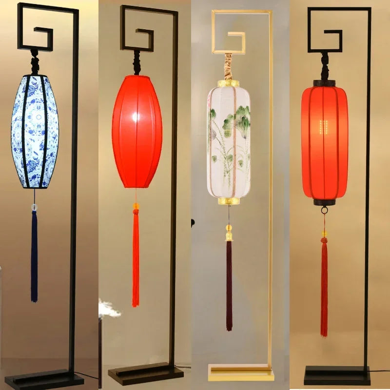 lampadaire rétro zen chinois pour décoration moderne et élégante