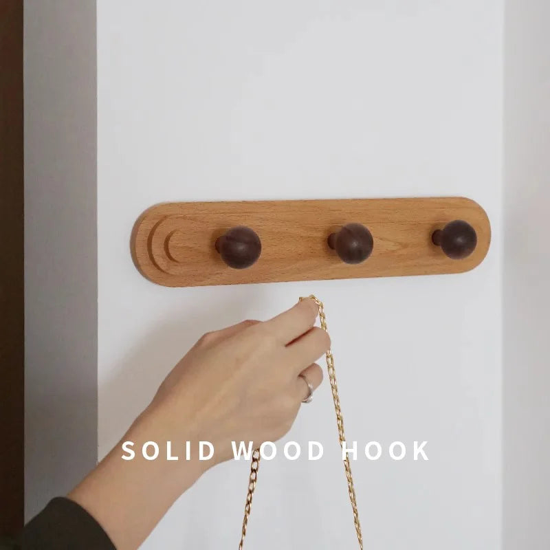 Walnut wood solid mushroom shape No holes, Minimalist wabi-sabi, Bag key Card Coat Cap, Wall Storage hook for bedroom, entrance