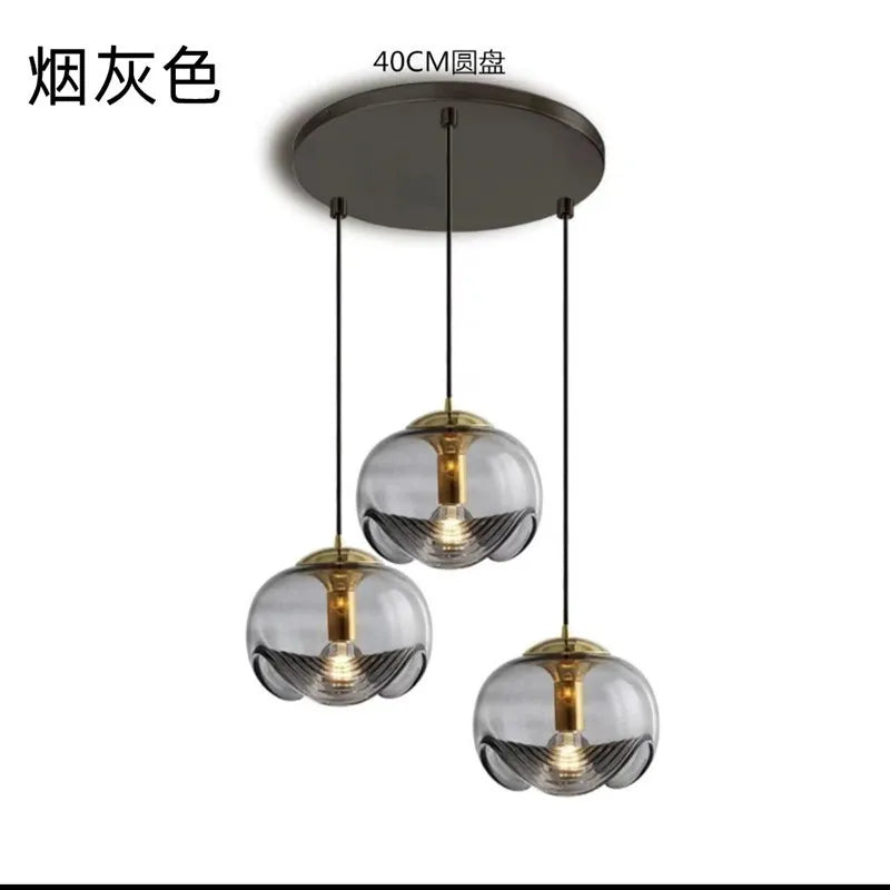 suspension ronde en verre pour restaurant bar et cuisine