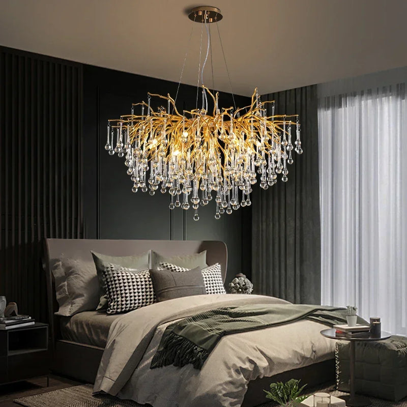 lustre moderne en cristal pour une décoration luxueuse