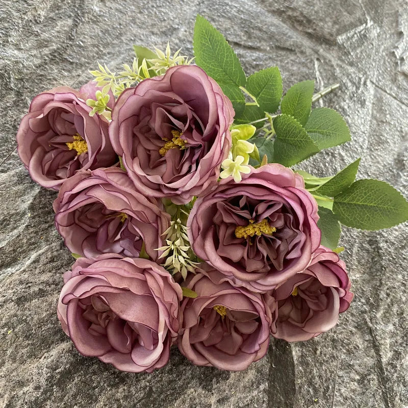 bouquet de roses en soie pour mariage et décoration intérieure