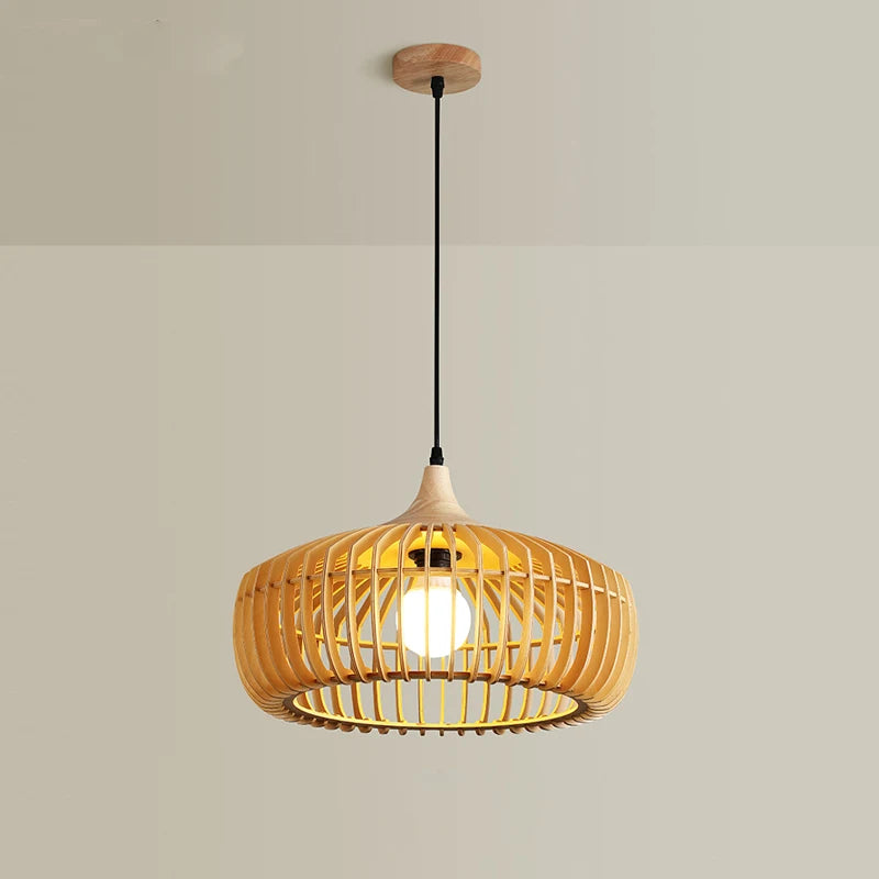 suspension nordique en bois pour décoration moderne et lumineuse