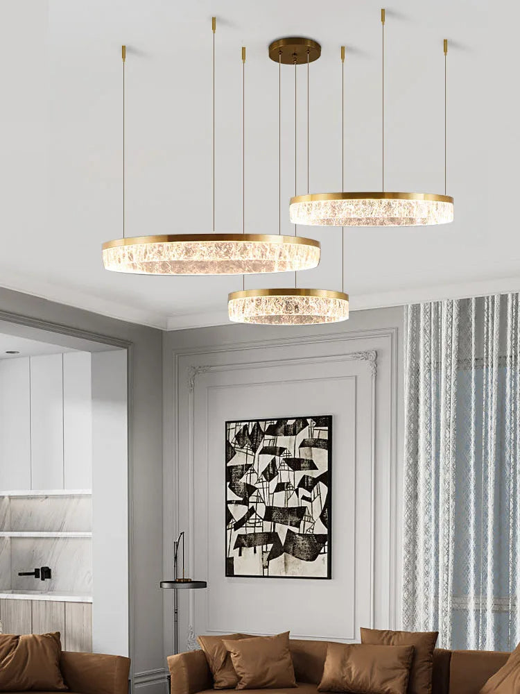 lustre moderne à anneau circulaire pour décoration intérieure