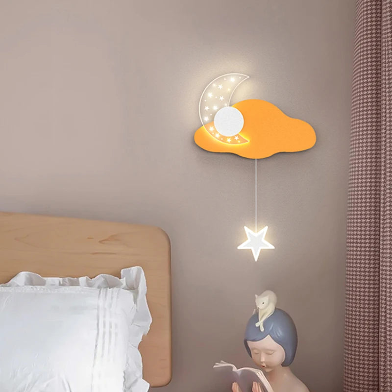 applique murale nuage et lune pour chambre d'enfant