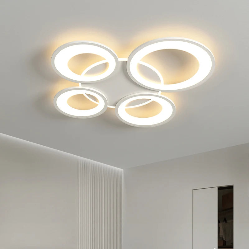 lustre moderne design minimaliste télécommandé en forme d'anneau rond