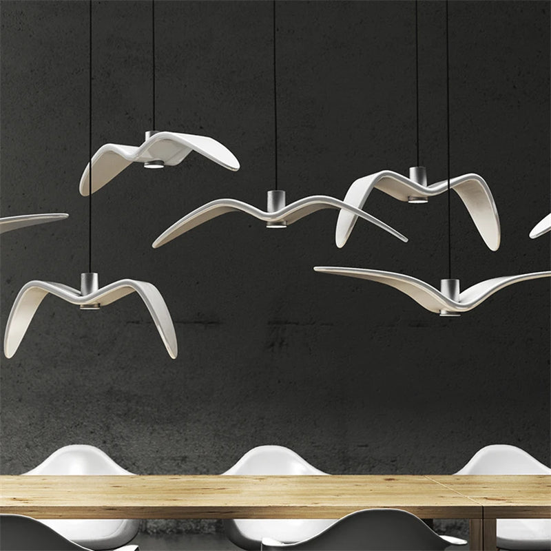 lampe à led moderne suspendue en forme d'oiseaux