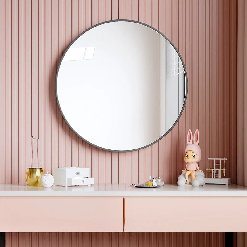 miroir décoratif nordique rond pour salle de bain