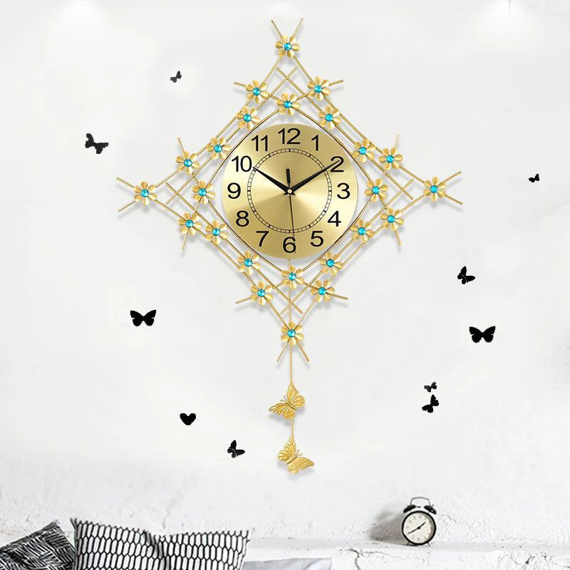 horloge murale à pendule design européen en métal unique