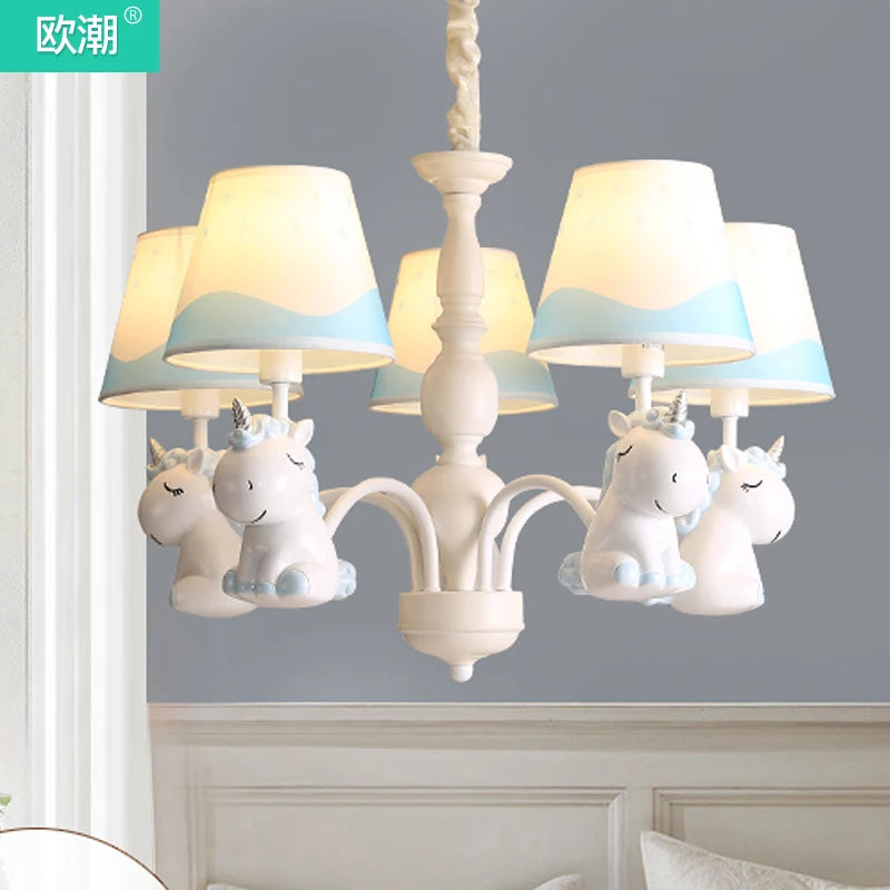 lustre licorne pour jardin d'enfants et chambre à coucher