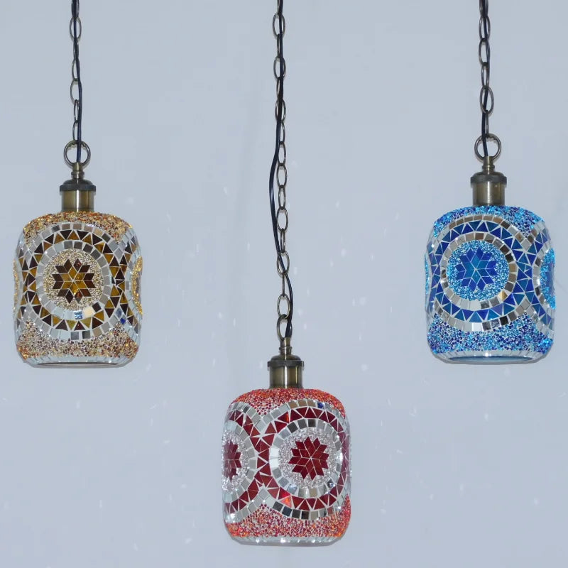 suspension LED en mosaïque turque style bohémien rétro vintage