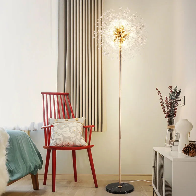 lampadaire de luxe scandinavia pissenlit chrome doré pour intérieur