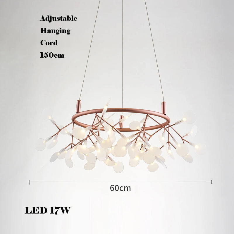 lustre LED créatif en acier inoxydable et acrylique pour décoration intérieure