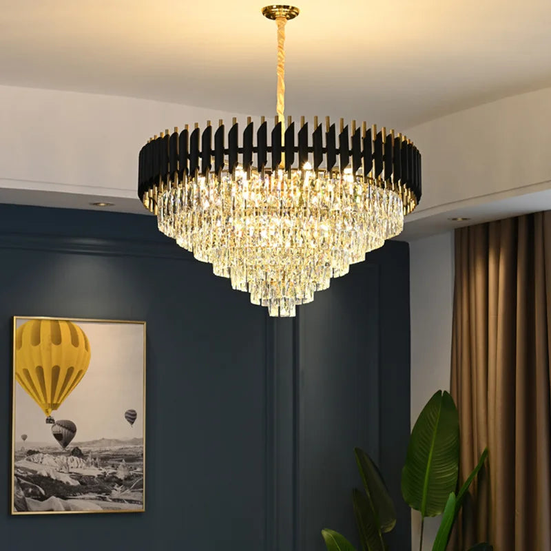 lustre led en cristal moderne idéal pour décoration intérieure de luxe