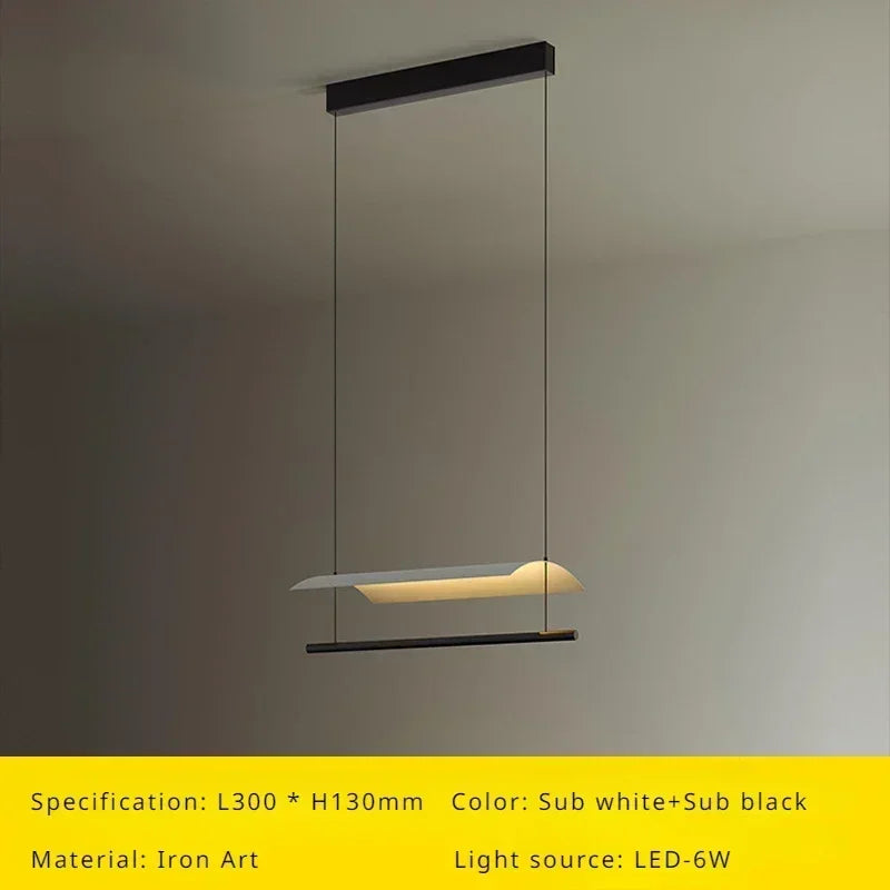 lustre suspendu moderne nordique éclairage design long et simple