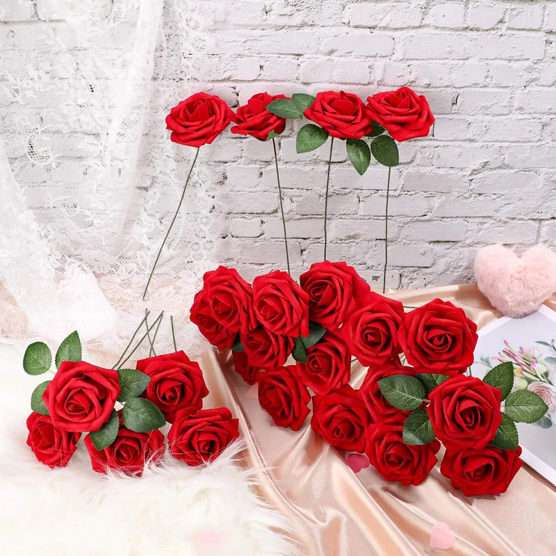 lot de 25 roses artificielles pour décorations de mariage et fêtes