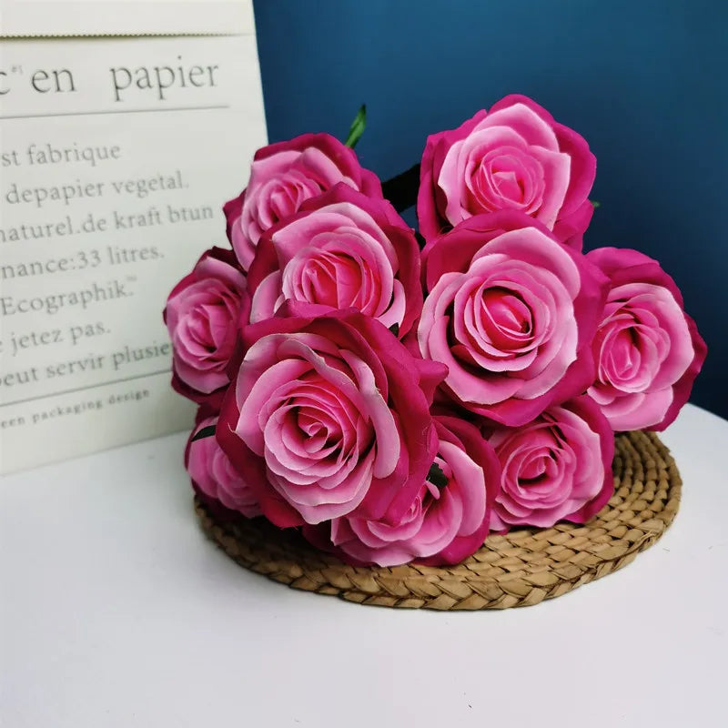 bouquet de roses artificielles pour mariage et décoration intérieure