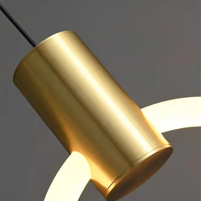 lustre led minimaliste en acrylique et cuivre gradation 3 températures