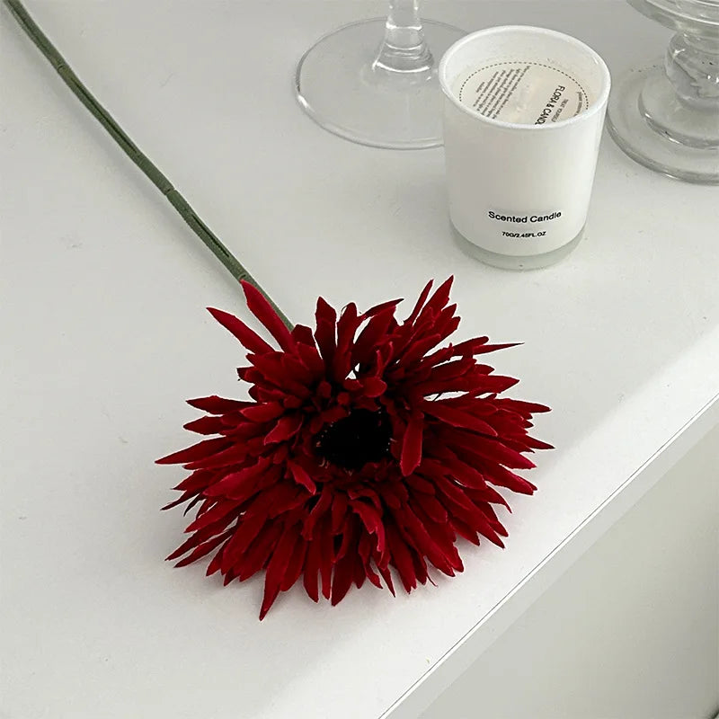 fleur artificielle gerbera pour décoration de mariage et vase