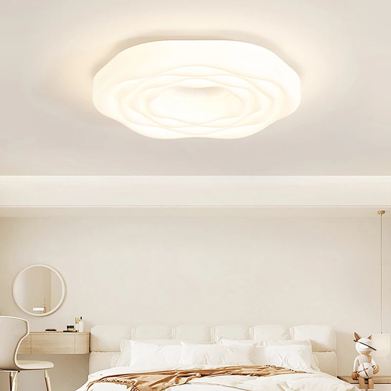 plafonnier led design moderne en forme de rose pour éclairage intérieur