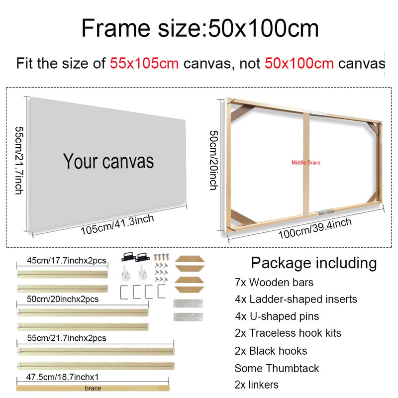 cadre mural en bois pour toiles et peintures décoratives