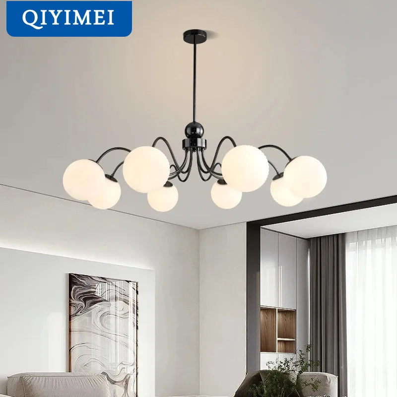 lustre led qiyimei artglass pour éclairage intérieur décoratif