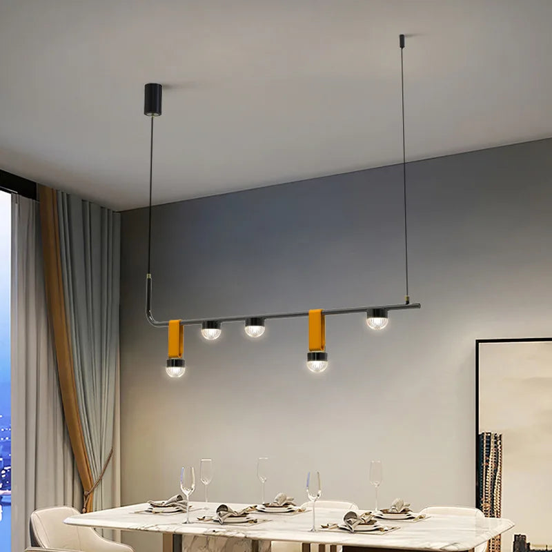 suspension design en cuir pour intérieur lumineux et élégant