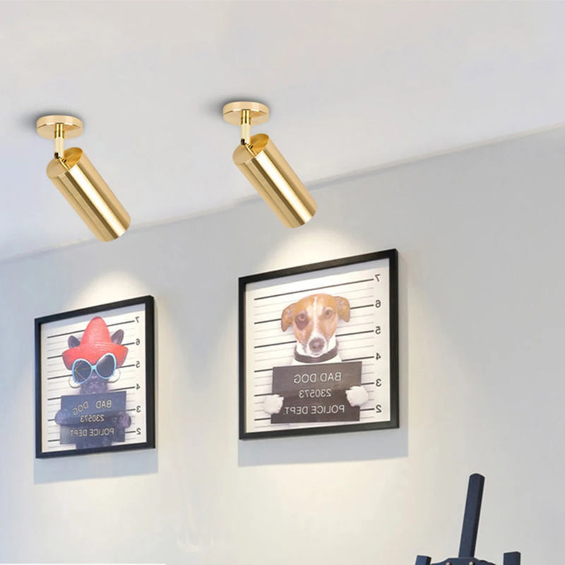 spot led en aluminium doré pour éclairage moderne intérieur