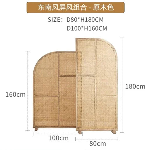 paravent en rotin japonais pour espace de vie modulaire